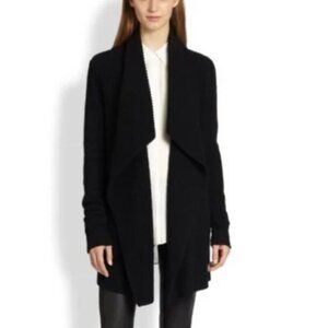 Vince Black Open Front Wool & Yak Cardigan Sweater Size Small